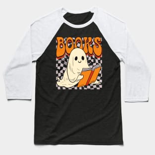 Book Reading Ghost T-Shirt Baseball T-Shirt